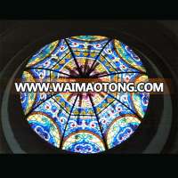 New  Style tiffany glass ceiling Stained glass dome skylight Ceiling golden dome mosque