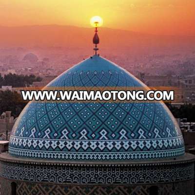 Prefabricated Steel Structure mosque dome with  GRC and  glass mosaic pattern