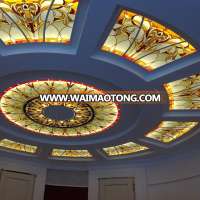 customized ceiling stained glass skylight tiffany glass ceiling for home decor