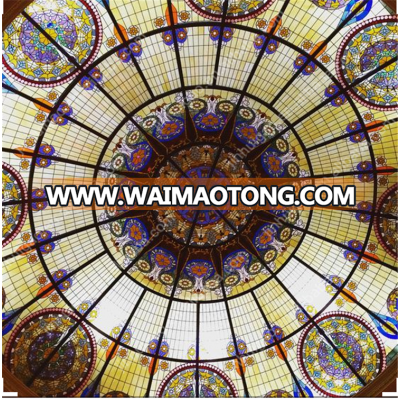 Hot sailing decoration Stained glass dome skylight design