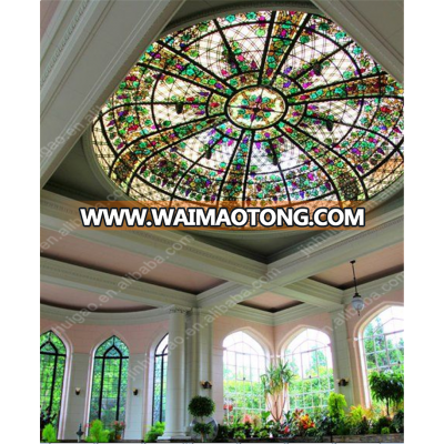 beautiful Stained glass ceiling skylight dome for assembly hall decoration