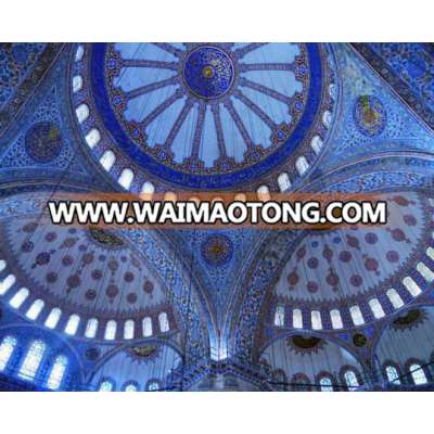 Islamic pattern stained glass mosaic arabic design  for mosque dome ceiling