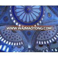 Islamic pattern stained glass mosaic arabic design  for mosque dome ceiling