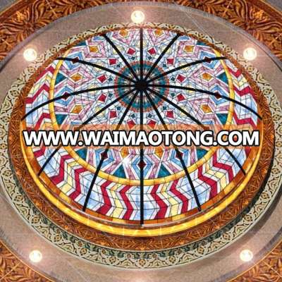 Custom design stained glass ceiling dome for skylight decoration