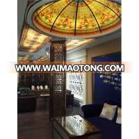 Luxury round curved Stained glass dome skylight art stained glass roof with stainless steel 304 frame