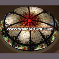 Custom design decorative building stained glass dome for ceiling