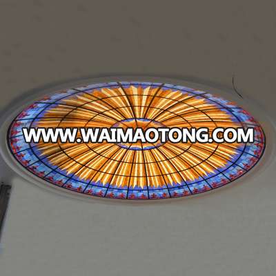 steel structure glass ceiling stained glass dome skylight